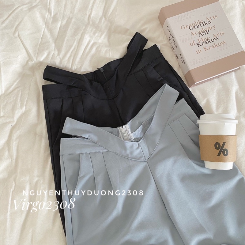 [HÀNG SẴN-CÓ ẢNH THẬT]Quần culottes CUT OUT hở eo trendy/Quần suông ống rộng cut out | BigBuy360 - bigbuy360.vn