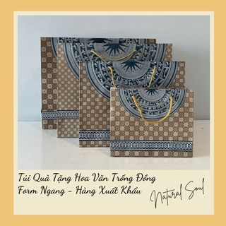 Túi Giấy Kraft Quà Tặng Hoa Văn Trống Đồng Form Ngang - HV007 - Shop Natural Soul
