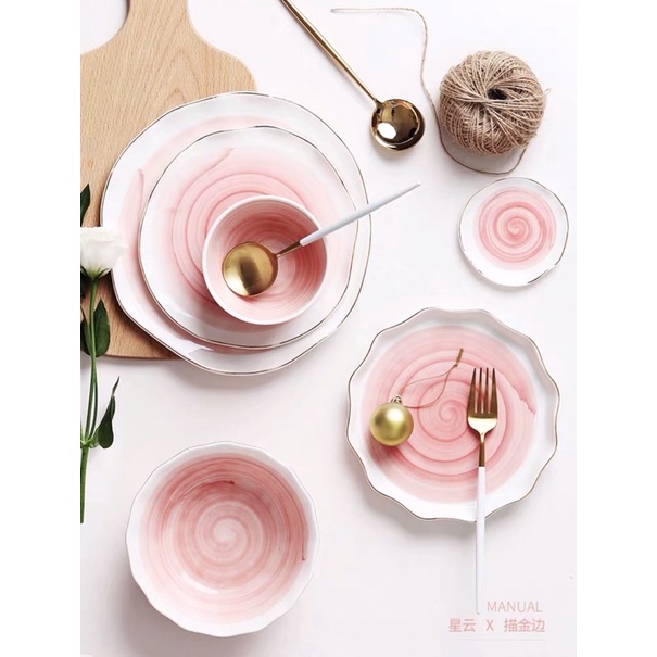 Bộ bát đĩa pastel Nebulea phong cách Bắc Âu hiện đại