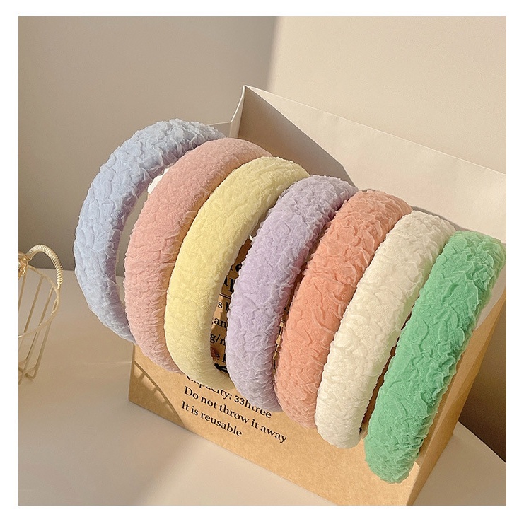 Băng Đô Cài Tóc Xốp Nhăn Màu Kẹo Phong Cách Hàn Quốc Dễ Phối Đồ