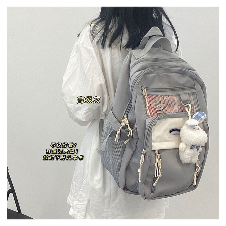 Balo nam nữ đi học nhiều ngăn tiện lợi, Ba lô unisex thời trang hàn quốc B270