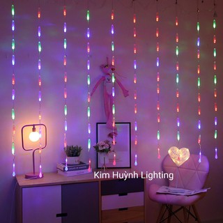 Dây đèn led thả rèm kiểu pha lê trang trí