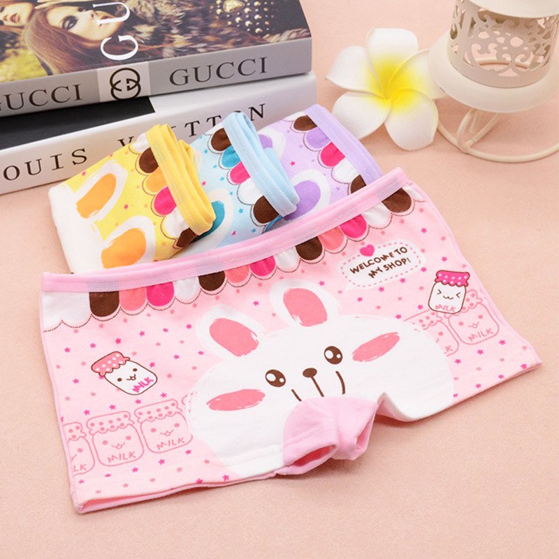 Quần chip đùi cho bé, Quần chip đùi cotton hình thỏ nhiều màu sắc bé gái 2-10 tuổi chất cotton nhẹ mát Baby-S - SC001