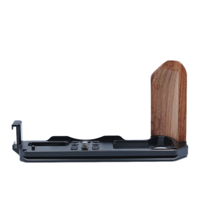 Quick Release Wooden Handle L Quick Release Plate Cold Boot Bracket Cage Base QR Board for Fuji X-T4 Camera