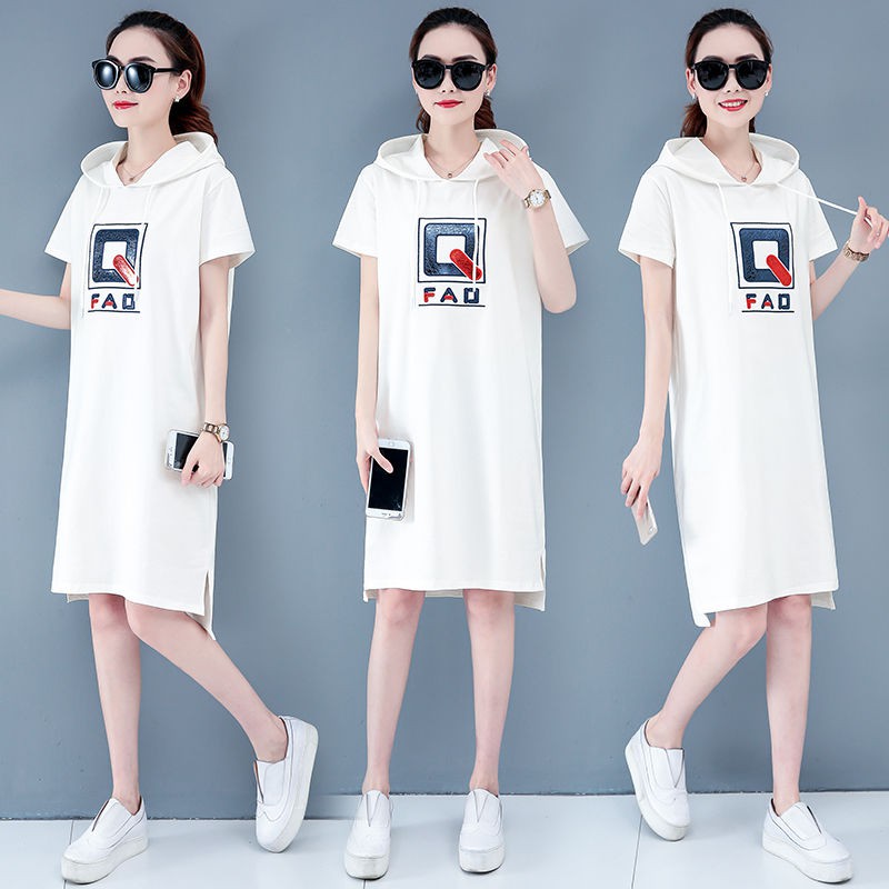 Váy nữ dáng dài mùa hè mới 2021 phiên bản Hàn Quốc suông rộng cộng với áo len thụng mỏng nhẹ