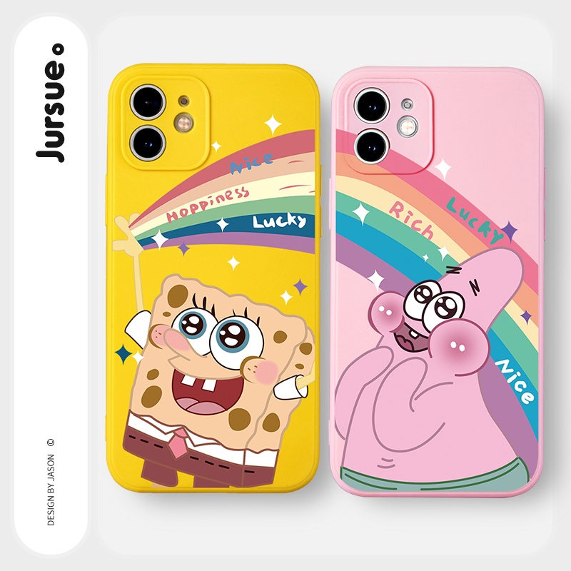 Ốp lưng JURSUE hoạt hình cặp đôi dễ thương đẹp Cho iPhone 14 13 12 11 Pro Max SE 2020 X XR XS 8 7 ip 6S 6 Plus kute Y2010