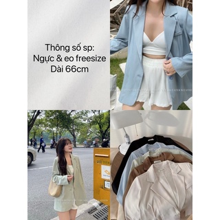 Áo blazer 2 nút xịn xò đủ màu kèm 1 lớp độn vai
