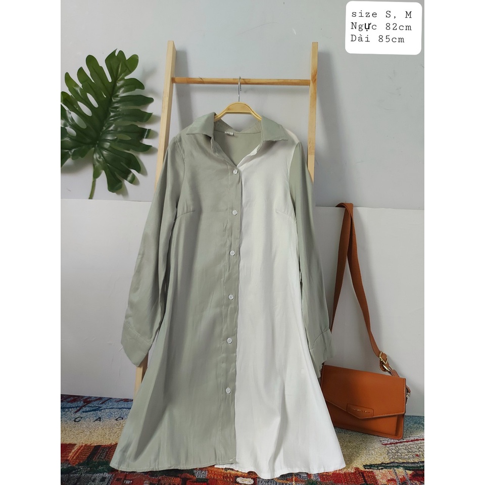 (Ảnh thật) Đầm sơ mi suông, new 99%