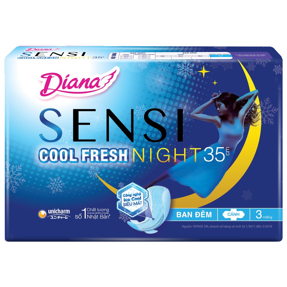 Băng vệ sinh Diana Sensi CoolFresh Night 35cm (Đêm)