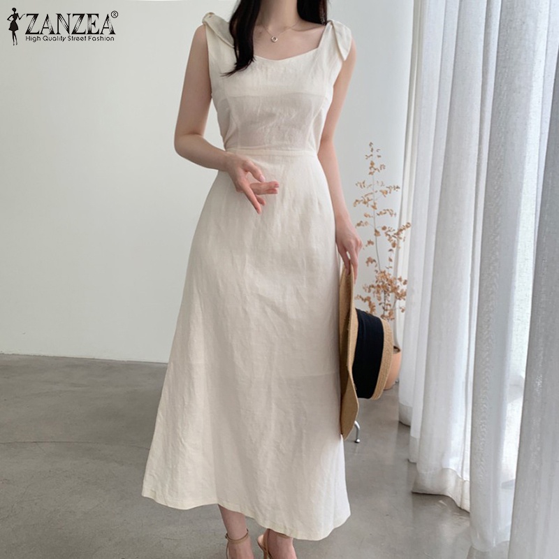 Đầm dài ZANZEA không tay thời trang Hàn Quốc cho nữ