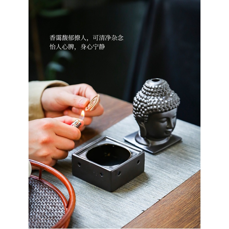 LƯ HƯƠNG XÔNG TRẦM, ĐỐT TRẦM BẰNG GỐM TƯỢNG PHẬT
