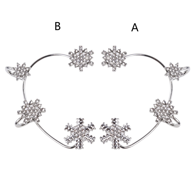 Khuyên Vành Tai Hình Bông Tuyết Đính Đá Thời Trang