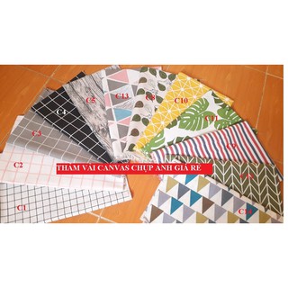 Vải chụp ảnh canvas họa tiết vân gỗ thảm vải caro