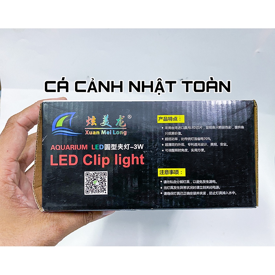 ĐÈN LED KẸP ĐỔI MÀU XUAN MEI LONG TRÒN CHO BỂ CÁ THỦY SINH, BỂ TRÒN