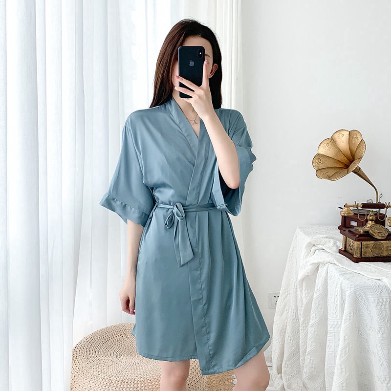 Bộ Đồ Ngủ Lụa Phối Ren Gợi Cảm Cho Nữ