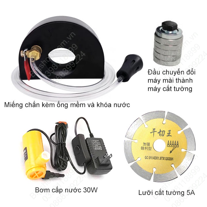 Đầu chuyển đổi máy mài góc thành máy cắt rãnh tường, hộp che, bơm nước mini, lưỡi cắt tùy chọn
