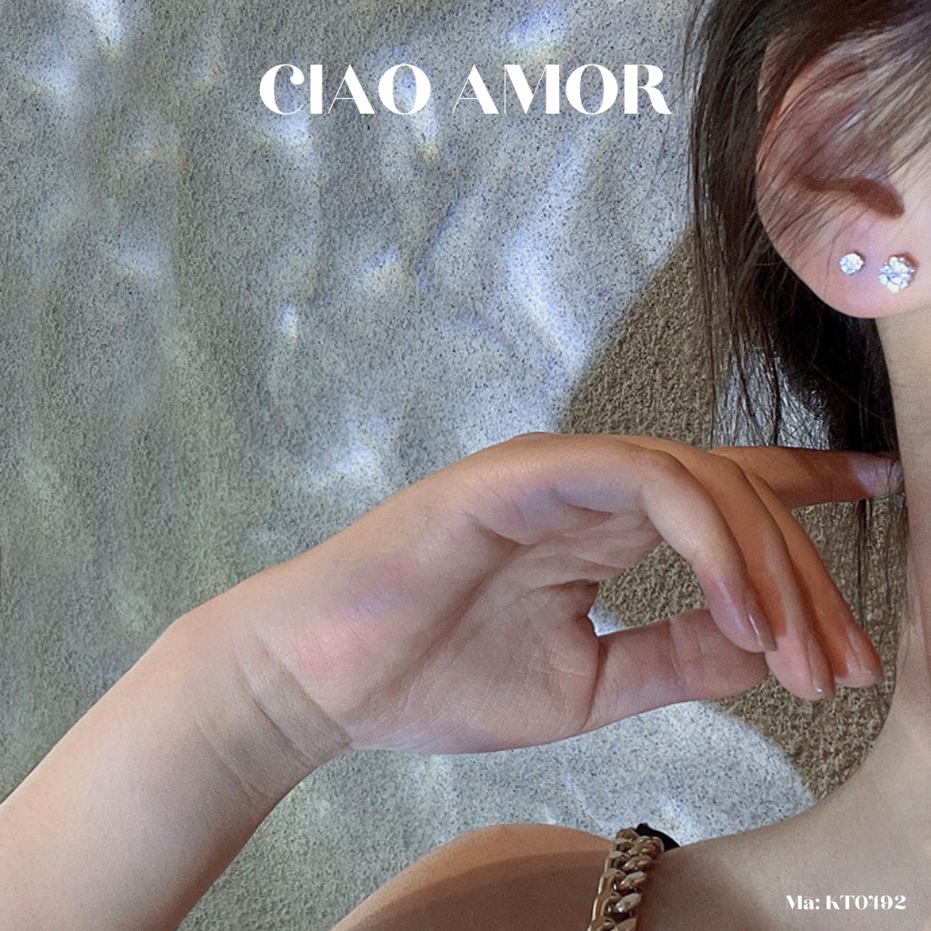 Set khuyên tai nụ đá basic Trang sức Ciao Amor - KT0492