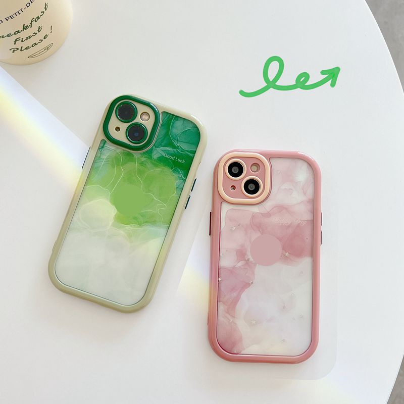 Ốp Điện Thoại Acrylic Chống Sốc Màu Gradient Cho iPhone11 14Pro13 12 11 Pro Max XR X XS Max