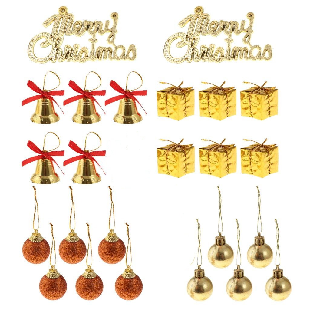 Set 24 phụ kiện treo cây thông noel trang trí nội thất dành cho các buổi tiệc