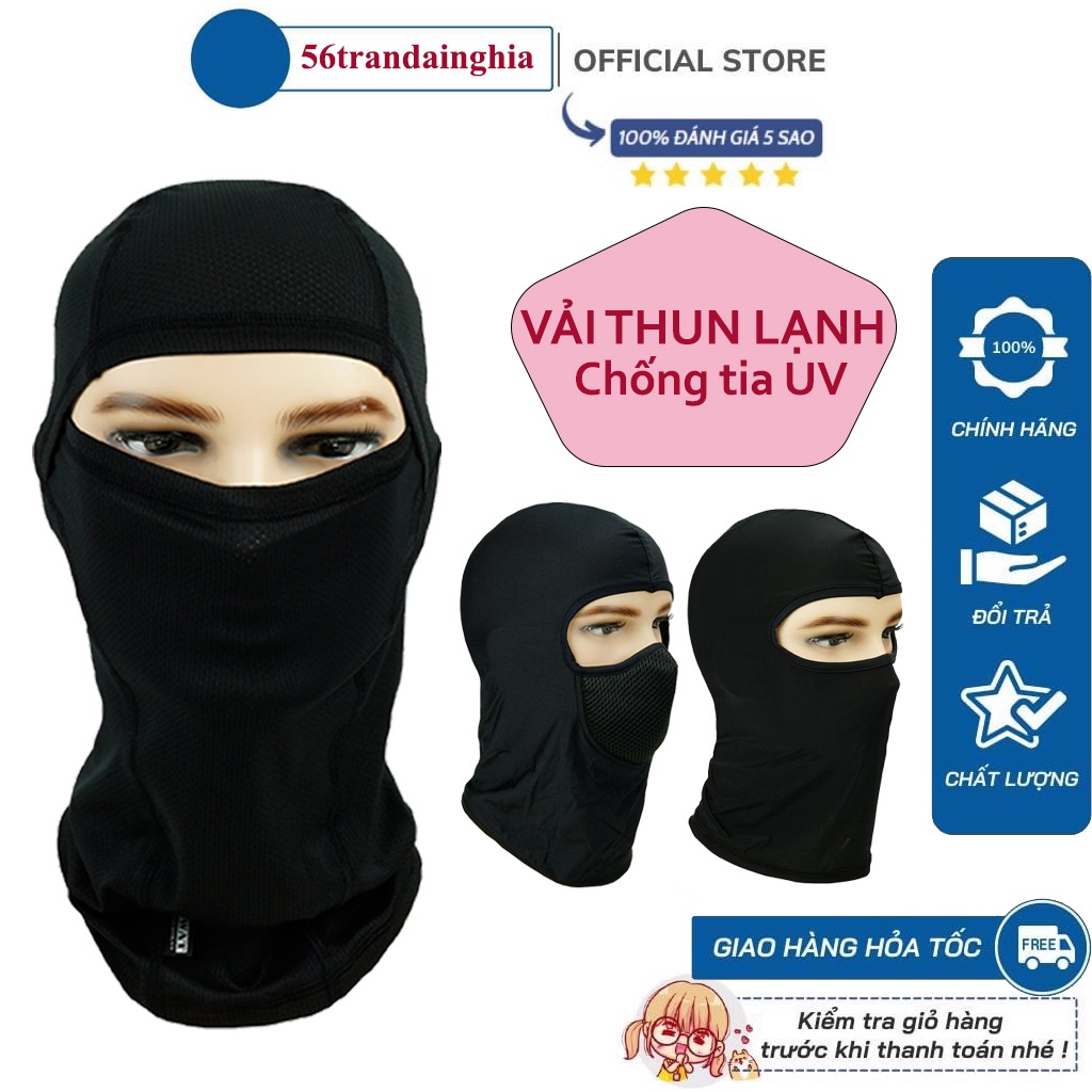 Khăn trùm đầu Ninja đi phượt, mũ trùm đầu Fullface chống nắng vải siêu mát thoáng khí - hàng Swat chính hãng