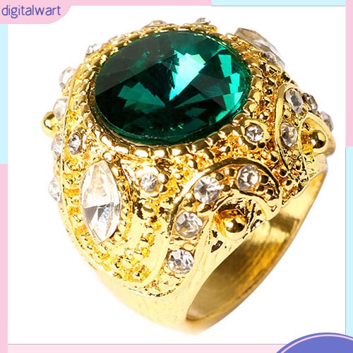 Nhẫn mạ vàng đính đá hình vương miện sang trọng thời trang dành cho nam