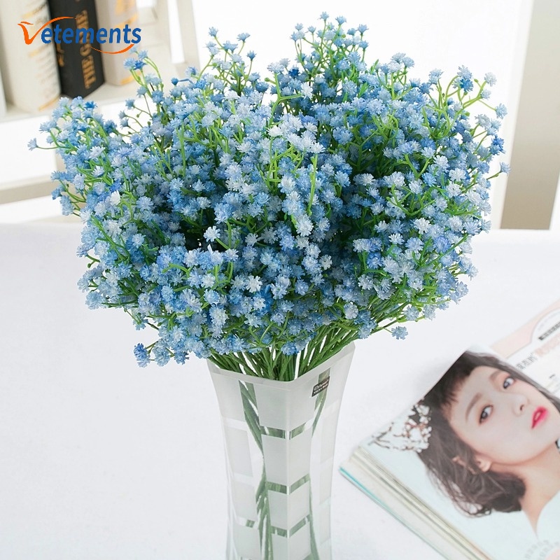 Bó Hoa Gypsophila Giả Bằng Nhựa Nhiều Màu Trang Trí Cho Tiệc Cưới DIY