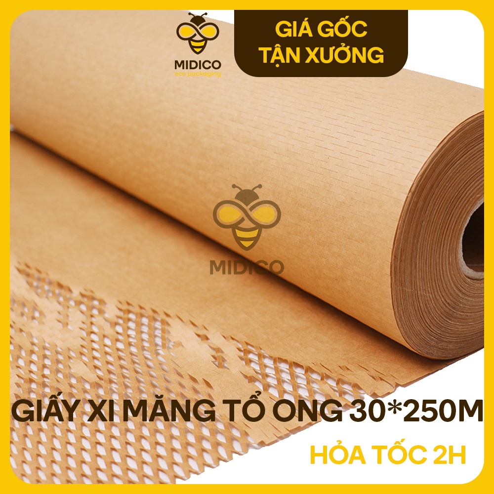 Cuộn giấy gói hàng tổ ong 30cmx250m chống sốc, chống trầy xước