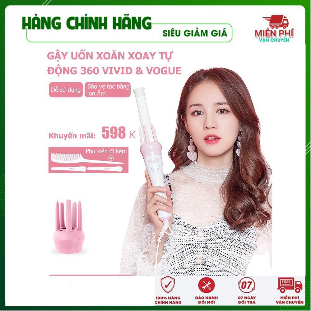 💝FREESHIP - LOẠI 1💝 GẬY UỐN XOĂN XOAY TỰ ĐỘNG | Máy làm xoăn tự động | Lược tạo kiểu tóc xoăn - Gia Dụng Thông Minh