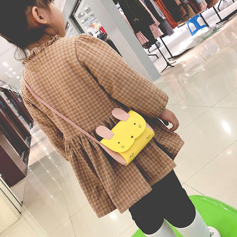 Túi Đeo Chéo Mini Bằng Da Pu Hình Thỏ Xinh Xắn Dành Cho Bé