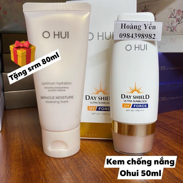 Set kem chống nắng Ohui  Day Shield Ultra sunblock UV Force  SPF50+/ PA++++.- Date 2024