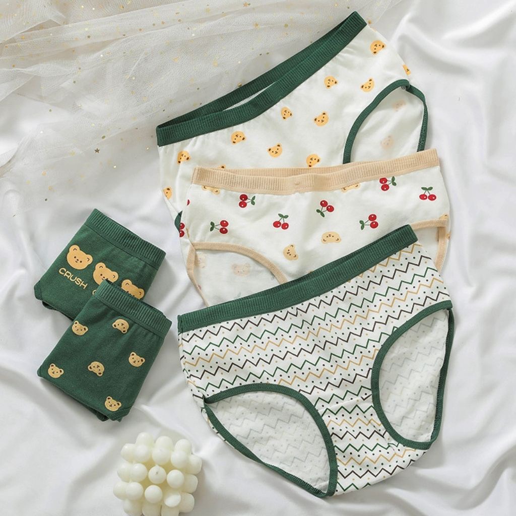 Quần lót nữ cotton kháng khuẩn khử mùi cao cấp họa tiết baby dễ thương, ôm mông gợi cảm, freesize &lt;55kg. Ninagen.xstore