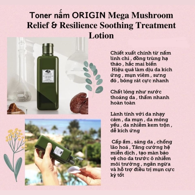 Nước cân bằng da Toner Nấm ORIGINS MEGA MUSHROOM RELIEF &amp; RESILIENCE SOOTHING TREATMENT LOTION