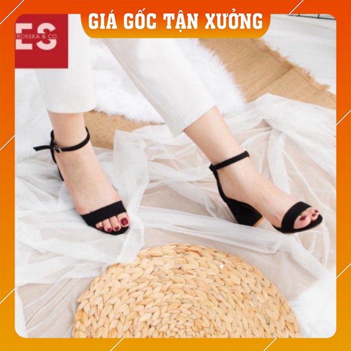 Giày cao gót nữ màu trắng đế vuông 7 phân [TUYỂN SỈ VÀ DROP]