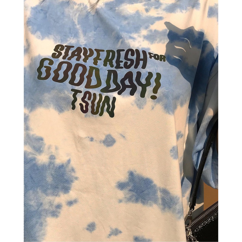 Áo Thun Tay Lỡ Phản Quang Hologram TSUN BLUE LAGOON TIEDYE Unisex