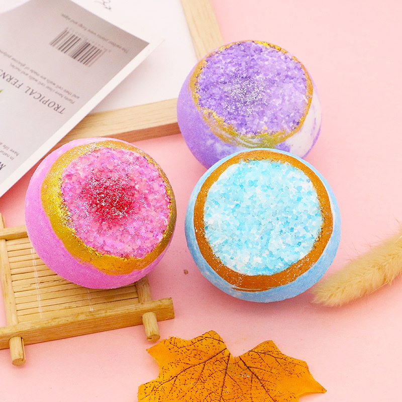 Bom Tắm Pha Lê| Crystal Coast Bath Bomb| Viên Sủi Bồn Tắm Muối Pha Lê Nhiều Mùi Hương, Dưỡng Ẩm - 140g