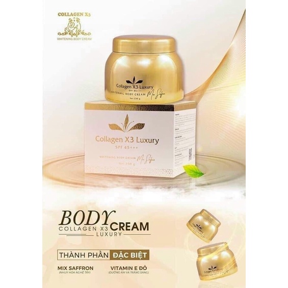 Combo kem body Collagen X3 Luxury + Kem face + Kem chống nắng Mỹ phẩm Đông Anh Colagen X3