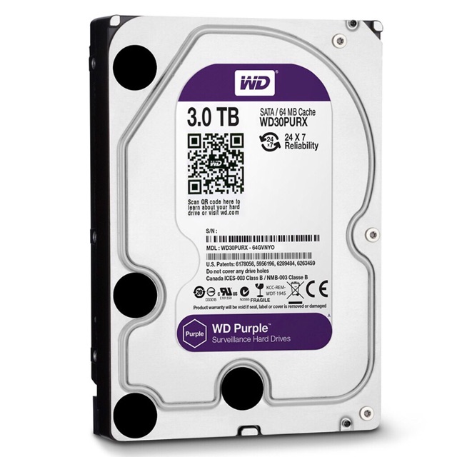 Ổ cứng western 3tb tím chính hãng Vĩnh xuân