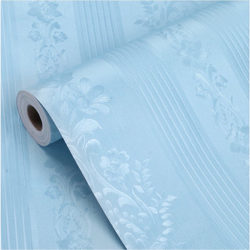 10m giấy dán tường sẵn keo hàn quốc dọc hoa văn nổi màu xanh 9904-4,sản phẩm decor phòng ngủ, decal trang trí bọc dán.