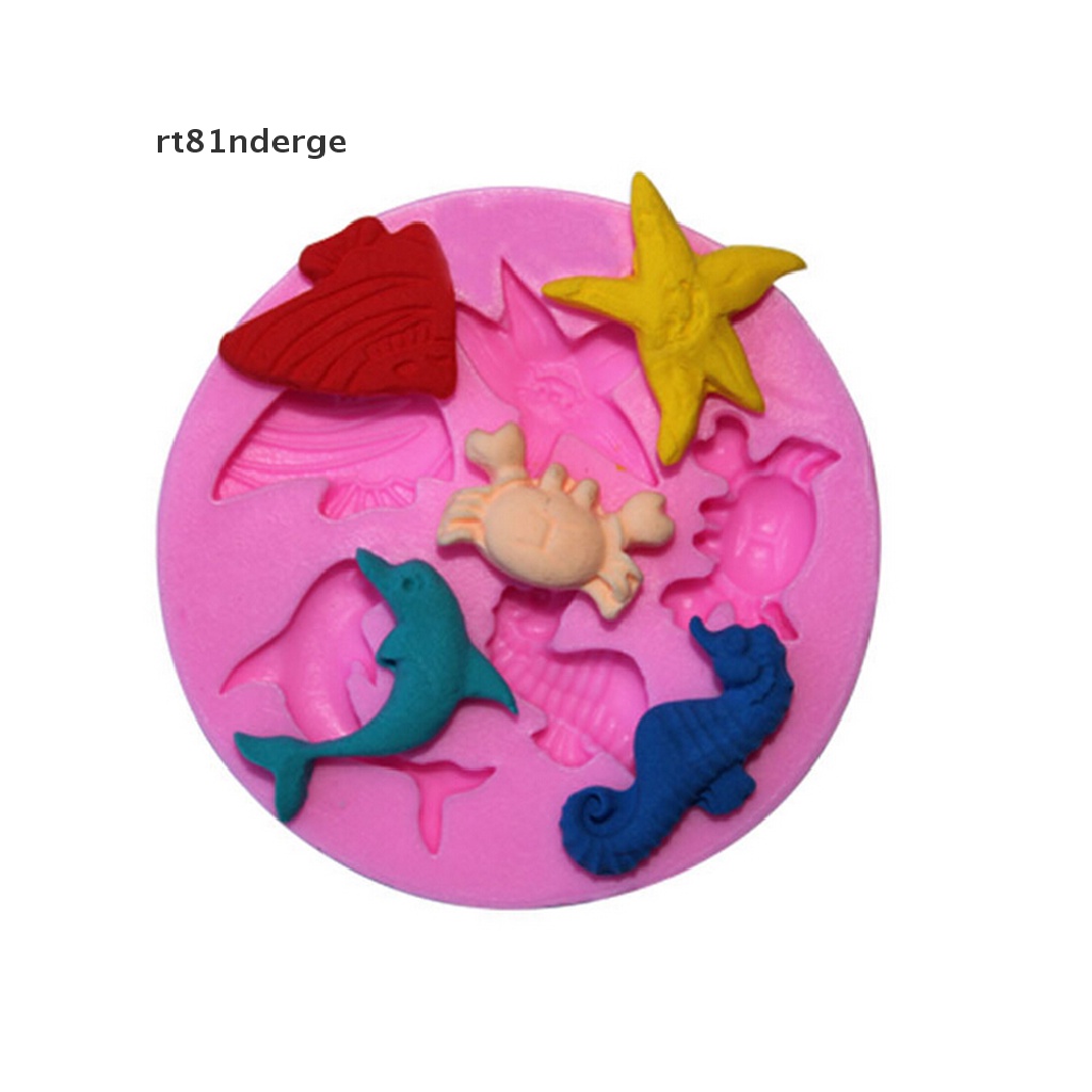 【ge】 New Sea Beach Silicone Cake Sugarcraft Mold Fondant Soap Chocolate Moulds 1PC .