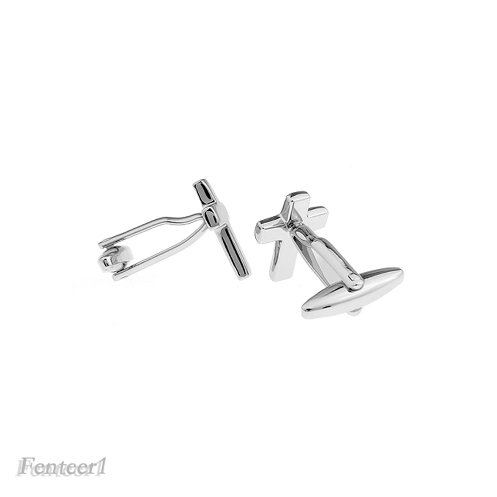 Religious Silver Brass  Cross Cufflinks Fashion Party Jewelry