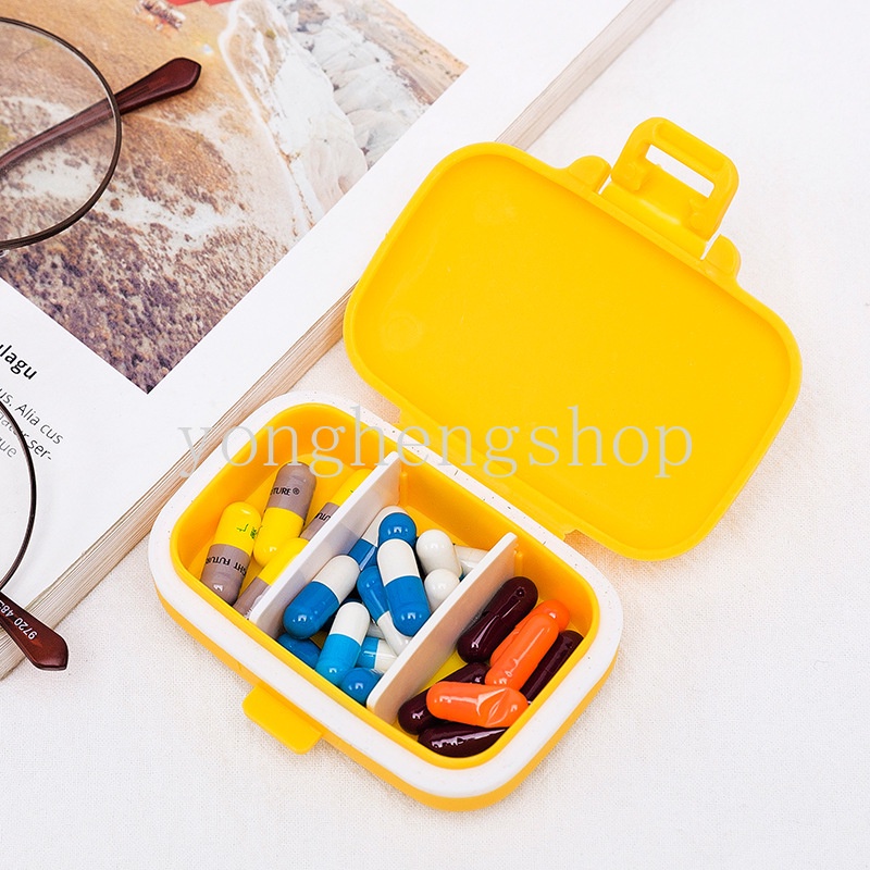 Hộp Đựng Thuốc 3 Ngăn Chống Ẩm Tiện Dụng Mang Theo Du Lịch