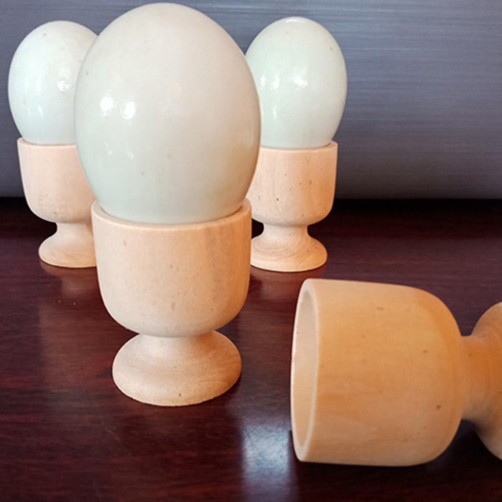Set 4 / 10 Giá Đỡ Trứng Luộc Bằng Gỗ