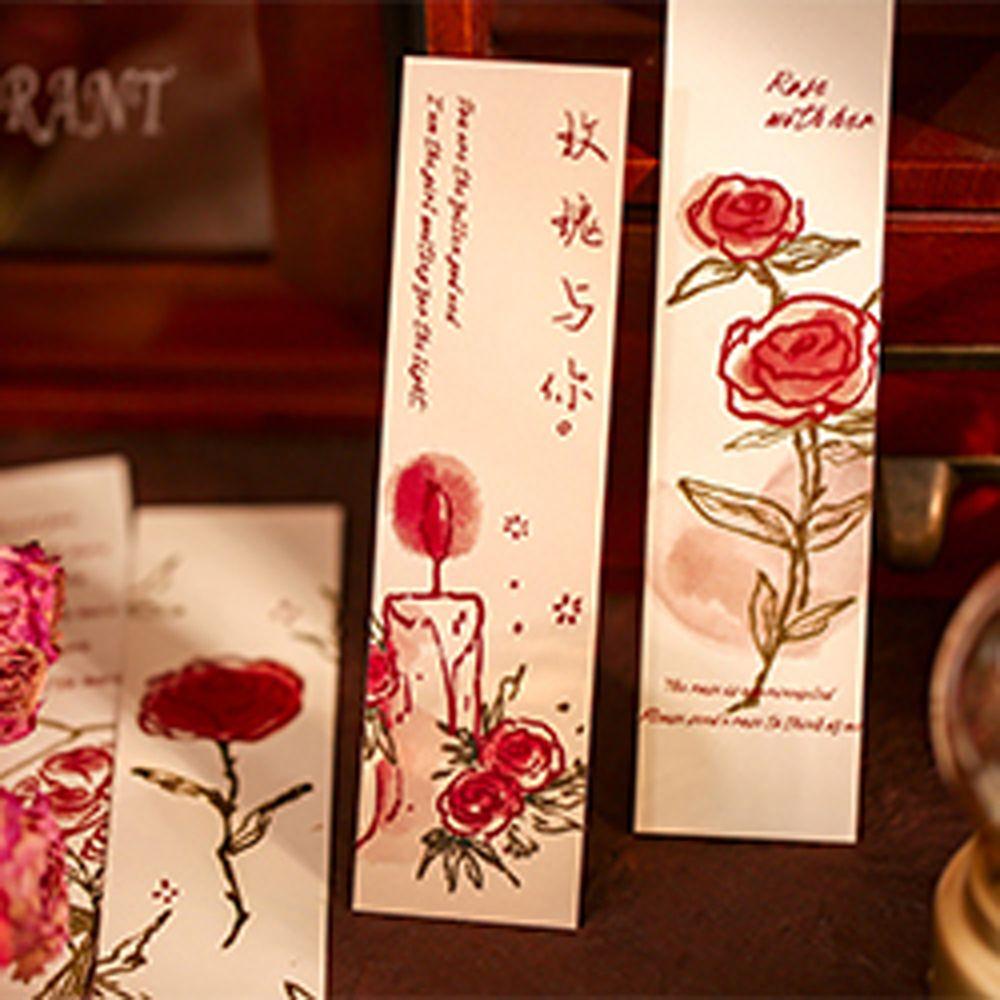Bookmark Bằng Giấy Hình Hoa Hồng Trang Trí Cho Học Sinh