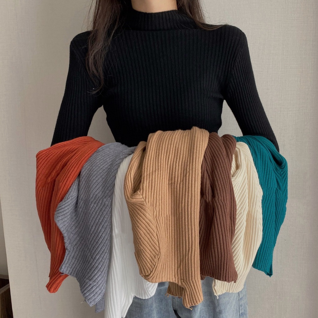 Áo len cổ lọ dài tay thời trang nữ