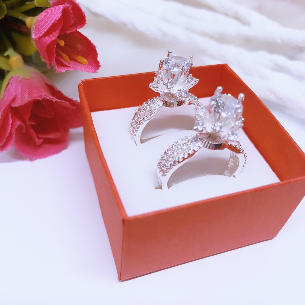 Nhẫn nữ bạc thật gắn đá cao sang chảnh LINH MIU SILVER