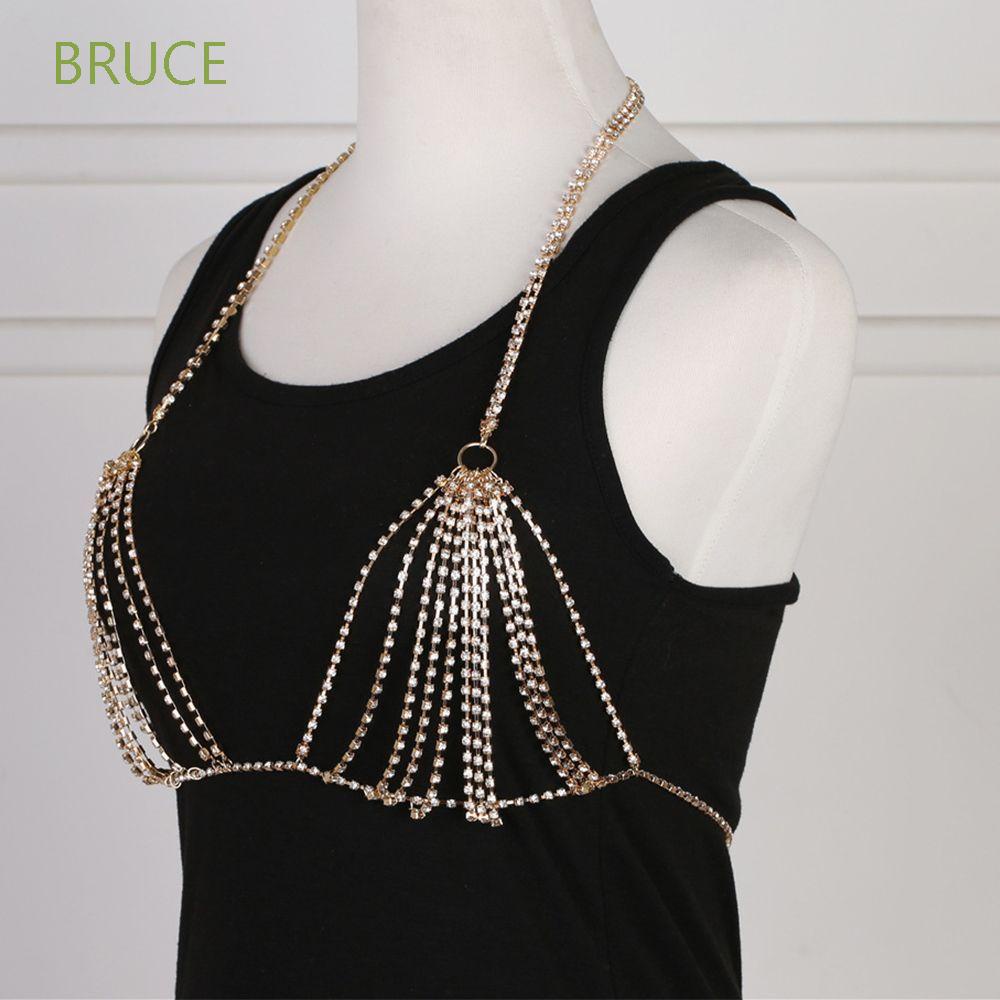 BRUCE Áo lót lưới đính đá lấp lánh quyến rũ nhiều màu sắc cho nữ mặc bikini đi biển lễ hội