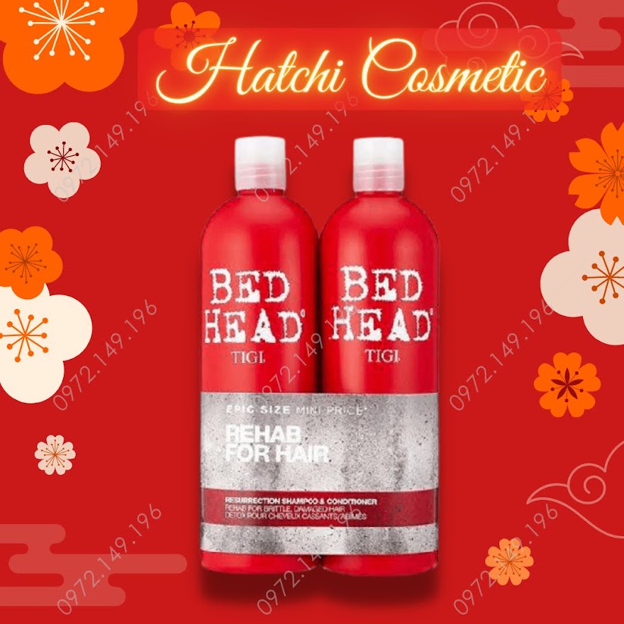 Cặp Dầu gội tigi đỏ cho tóc hư tổn cấp độ 3 750ml