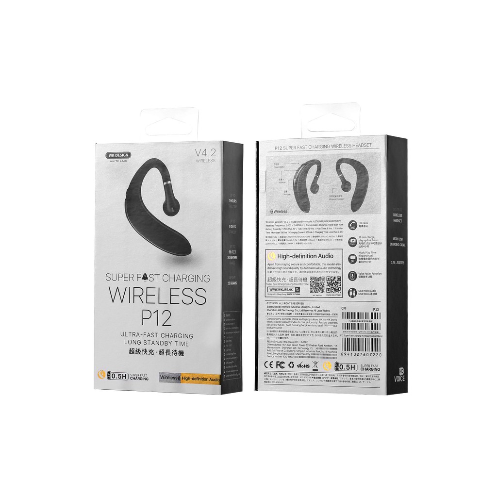 Tai nghe bluetooth thời trang WK-P12