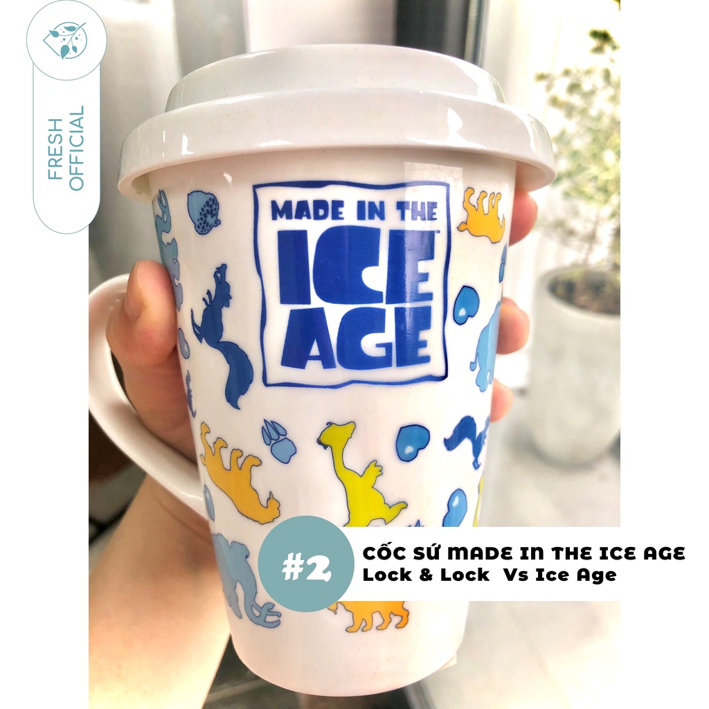 Cốc Sứ Có Nắp Lock And Lock Kết Hợp Phim Kỉ Băng Hà 370ml - FRESH OFFICIAL