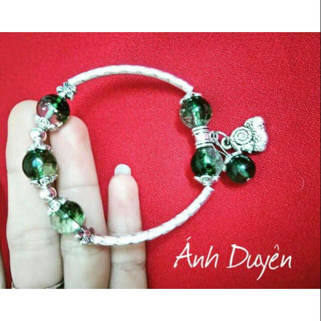 Ưu linh xanh lá mix charm